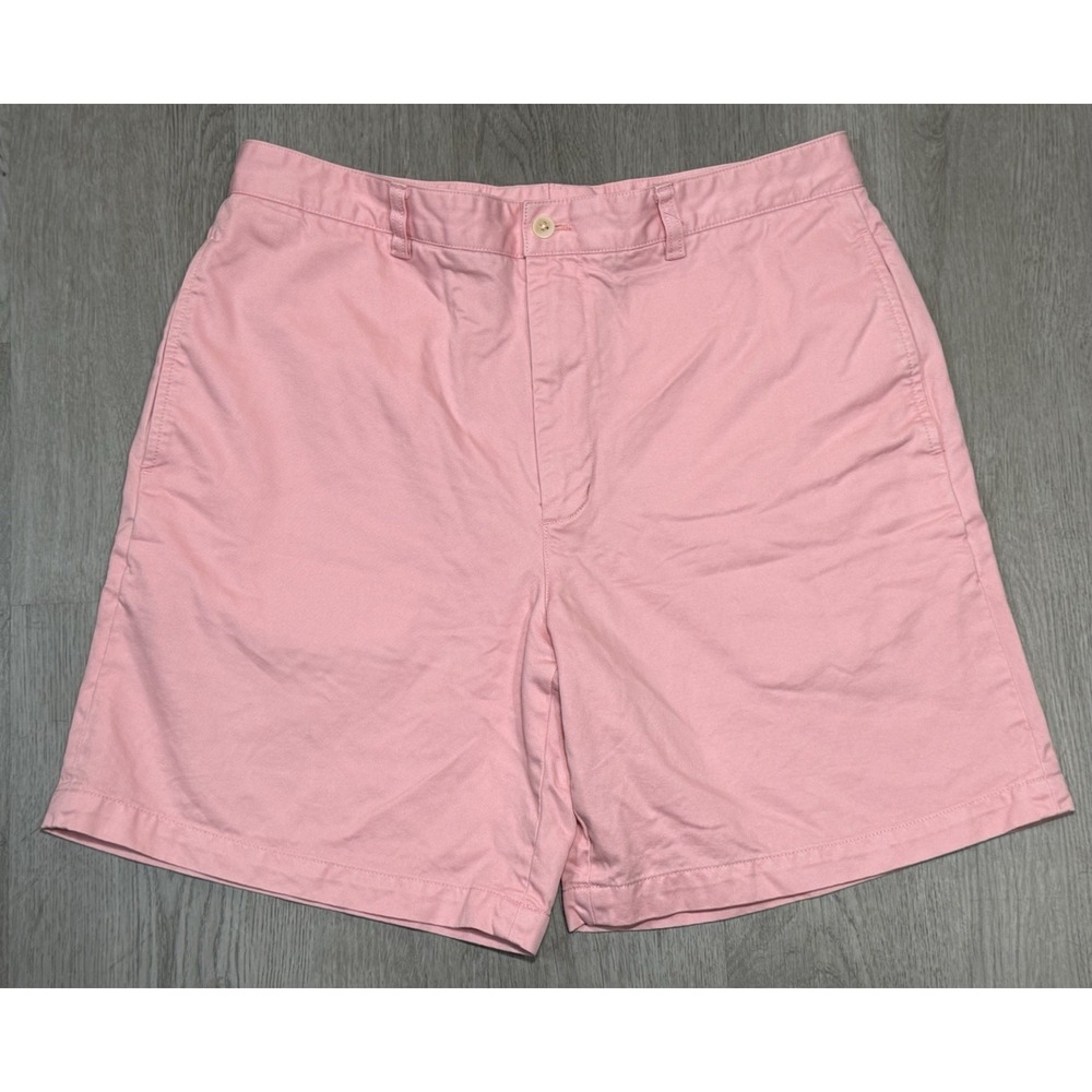 Vineyard Vines Club Shorts Men Size 34 Pink 100% Cotton Flat Front Chino EUC